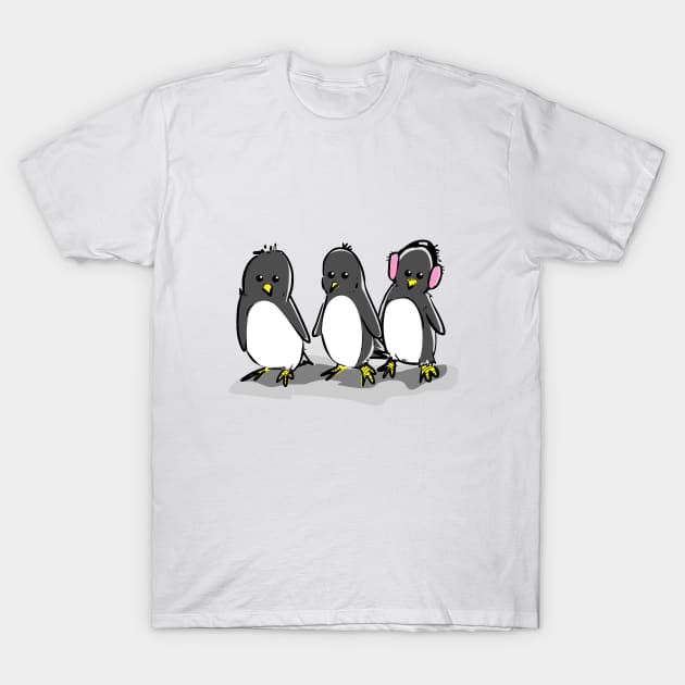 3 Penguins T-Shirt by Pemoji